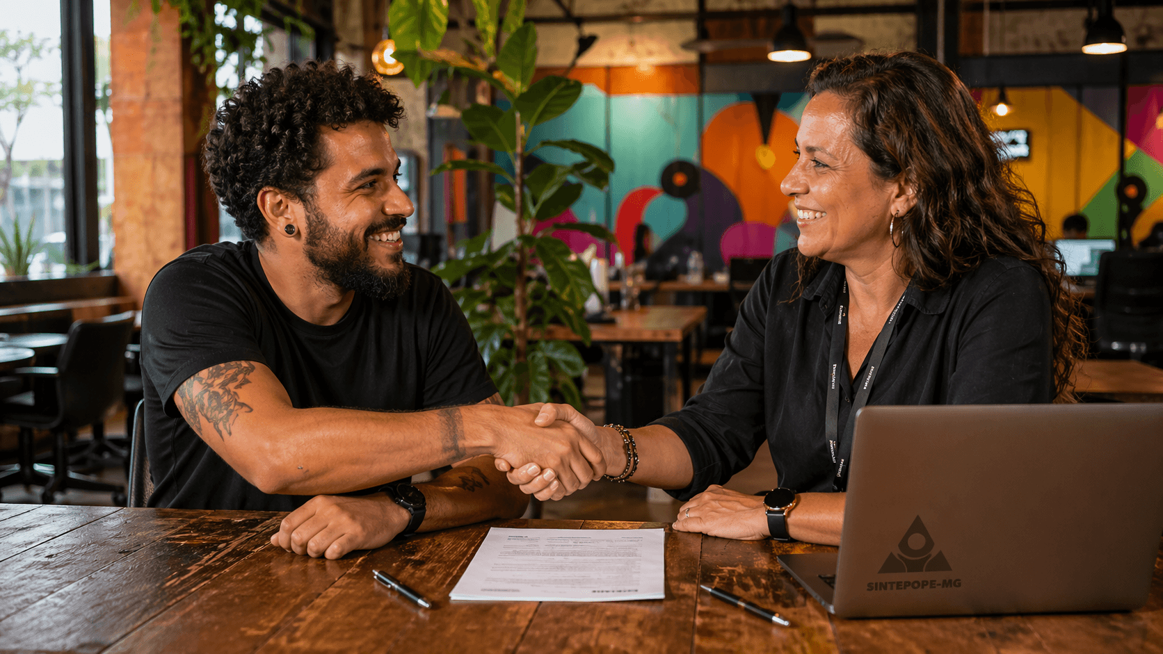 Equipe de profissionais do setor de eventos em colaboração